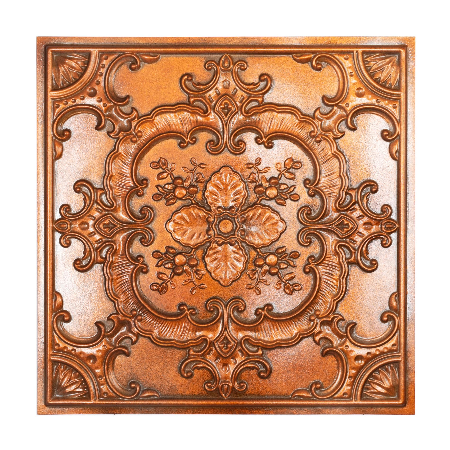 Paintsdecor Archaic Copper Glue Up Painted Ceiling Tiles, Easy To Install Pvc Panels, (10-Pack,40 Sq.ft) Wall Decor For Bar Cafe Club Pl19 10Piece (Archaic Copper)