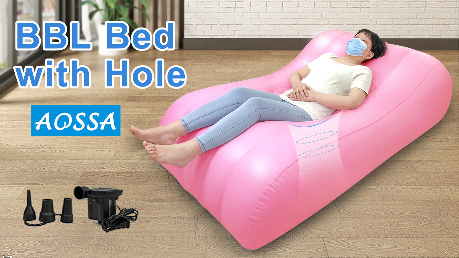 Butt Surgery Chair BBL Mattress Bed With Hole After Surgery For Sitting Sleeping, Inflatabel BBL Couch Chair For Butt Post Surgery Supplies For Brazilian Butt Lift Recovery (Grey Bbl Mattress With Hole