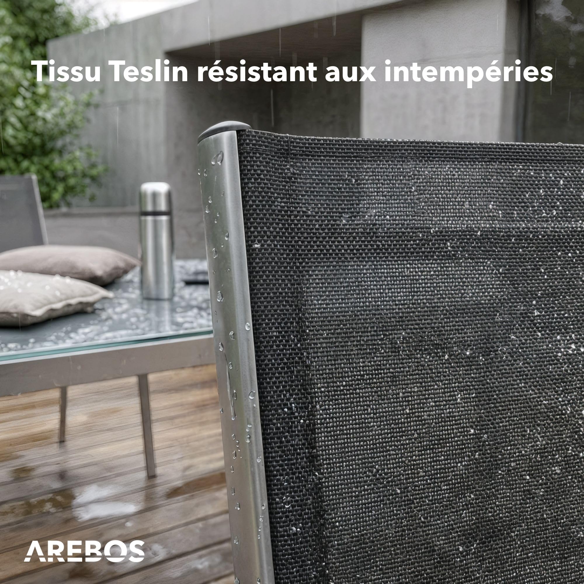 AREBOS Lot de 4 Chaises de Jardin Pliables à Dossier Haut | Dossier Réglable 7 Positions Jusqu’à 150° | Aluminium | Résistantes aux Intempéries et UV | Charge 120 kg