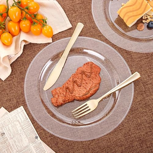 Miniatura 5 de bUCLA 30 platos de plástico transparente desechables, platos de plástico transparente resistentes de 10.25 pulgadas para fiestas y bodas