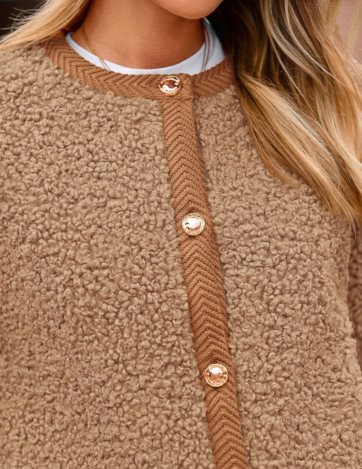 PRETTYGARDEN Women's Faux Fur Coat 2026 Fall Fuzzy Fleece Button up Shearling Cropped Jackets Winter Trendy Outerwear - Image 4