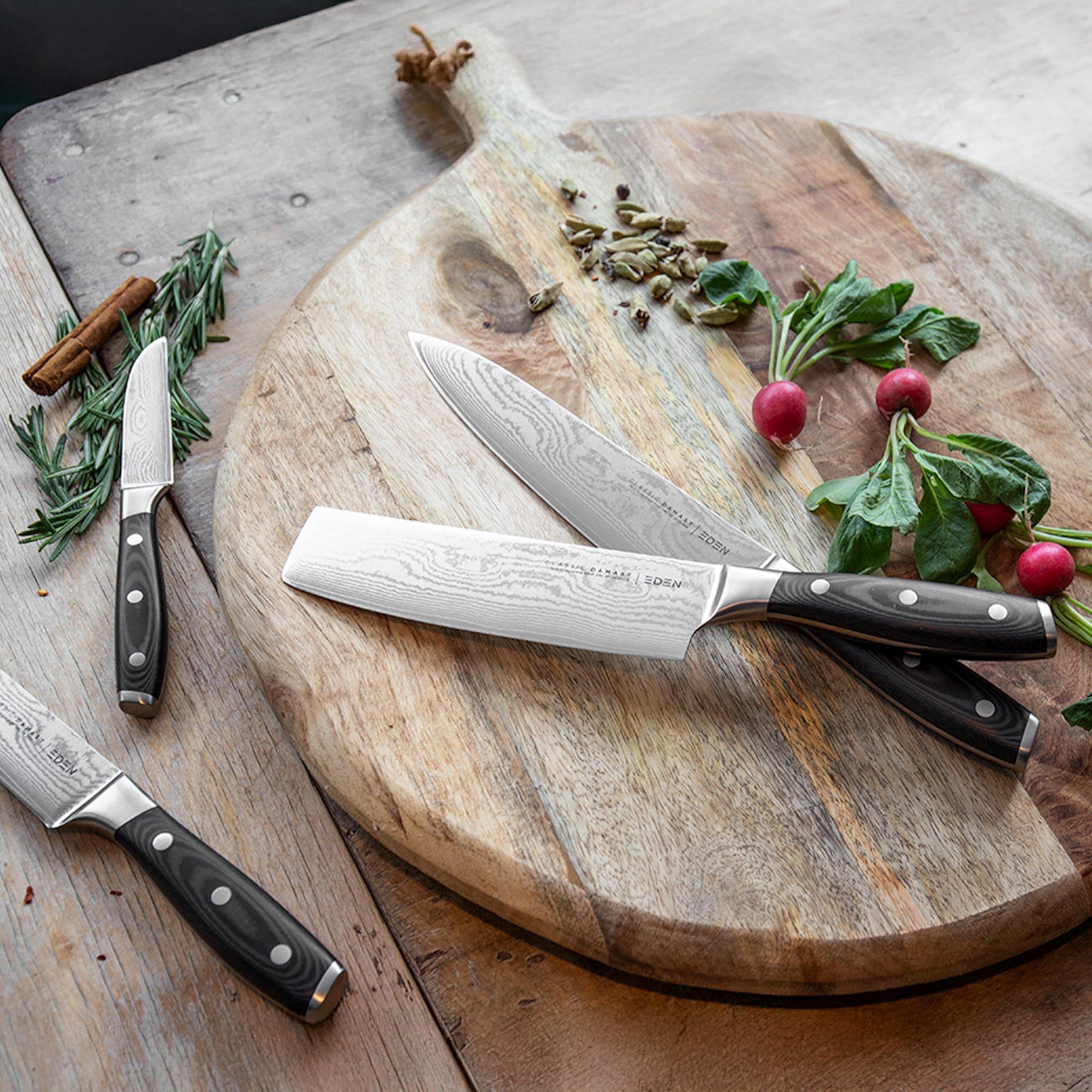 Eden Classic Damast Nakiri 16,5 cm Küchenmesser EQ2030-116 Japanisches Küchenmesser für Gemüse, Damaststahl