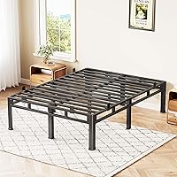 Vista 1 de ROIL 14 Inch Queen Bed Frame, Double Layer Metal Bed Frame with Round Corner Legs, 4000LBS Bed Frame & Box Spring 2 in 1 Platform with Headboard
