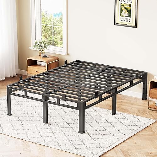 Vista 12 de ROIL 14 Inch Twin Size Bed Frame, Double Layer Metal Bed Frame with Round Corner Legs, 4000LBS Bed Frame & Box Spring 2 in 1 Platform with Headboard