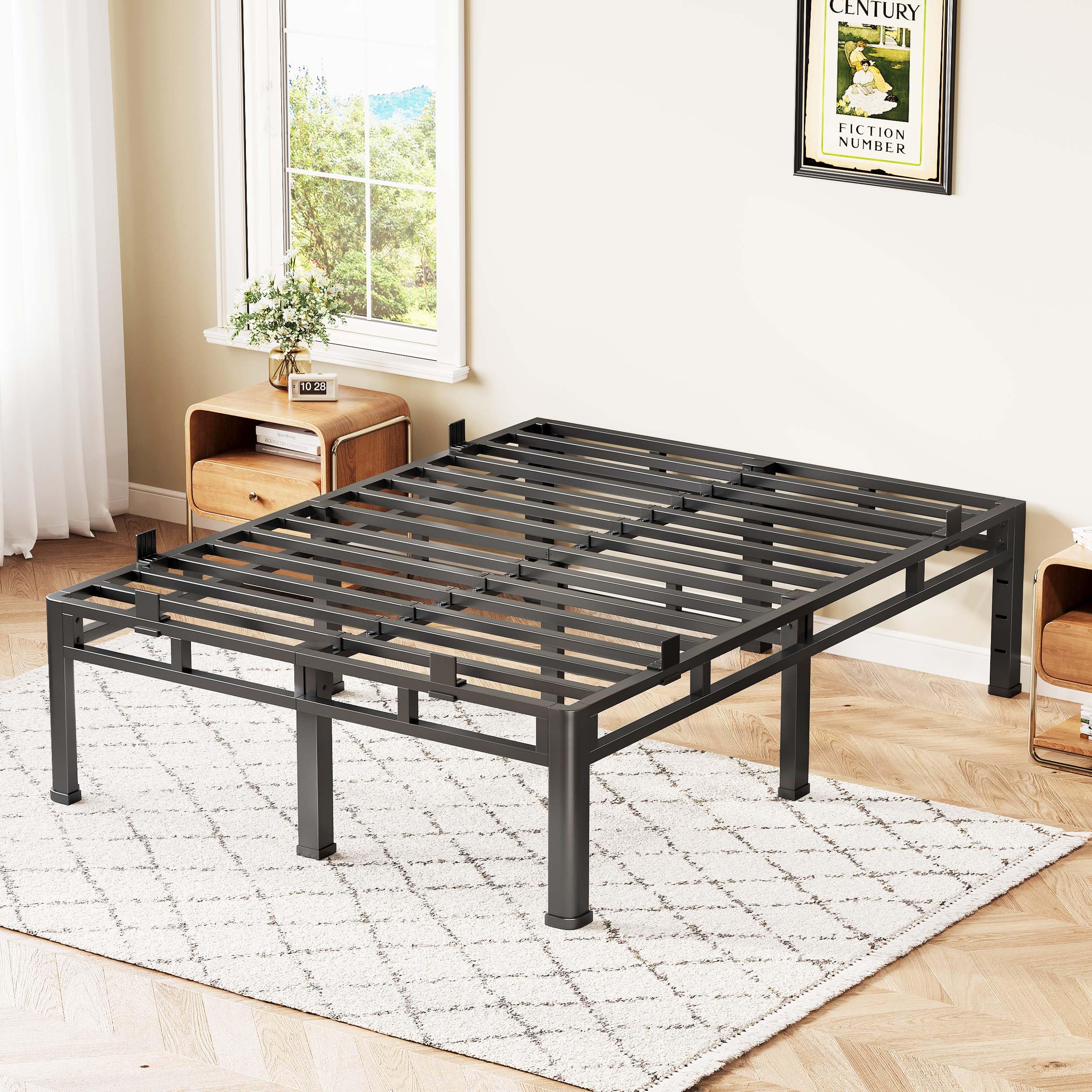 ROIL 14 Inch Queen Bed Frame Double Layer Metal