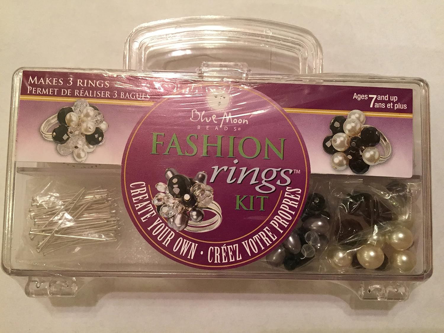 Blue Moon Beads Fashion Rings Kit Black/White