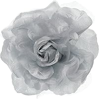 Vista 10 de Broche Multifuncional para Mujer con Flor Rosa de Pétalos Transparentes Pin Clip para Cabello