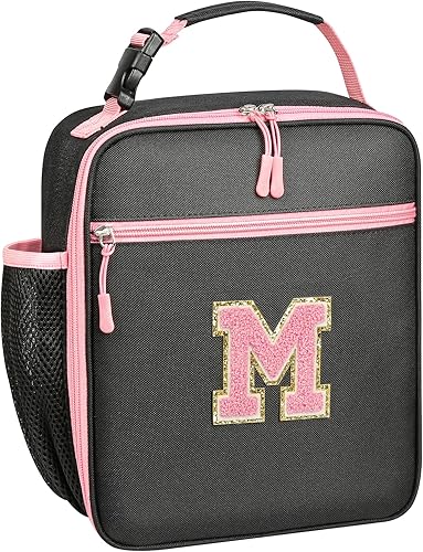 Miniatura 19 de Lonchera con inicial para mujeres y niñas, lonchera aislada con letra de monograma, bonita lonchera térmica personalizada para adolescentes, niños y