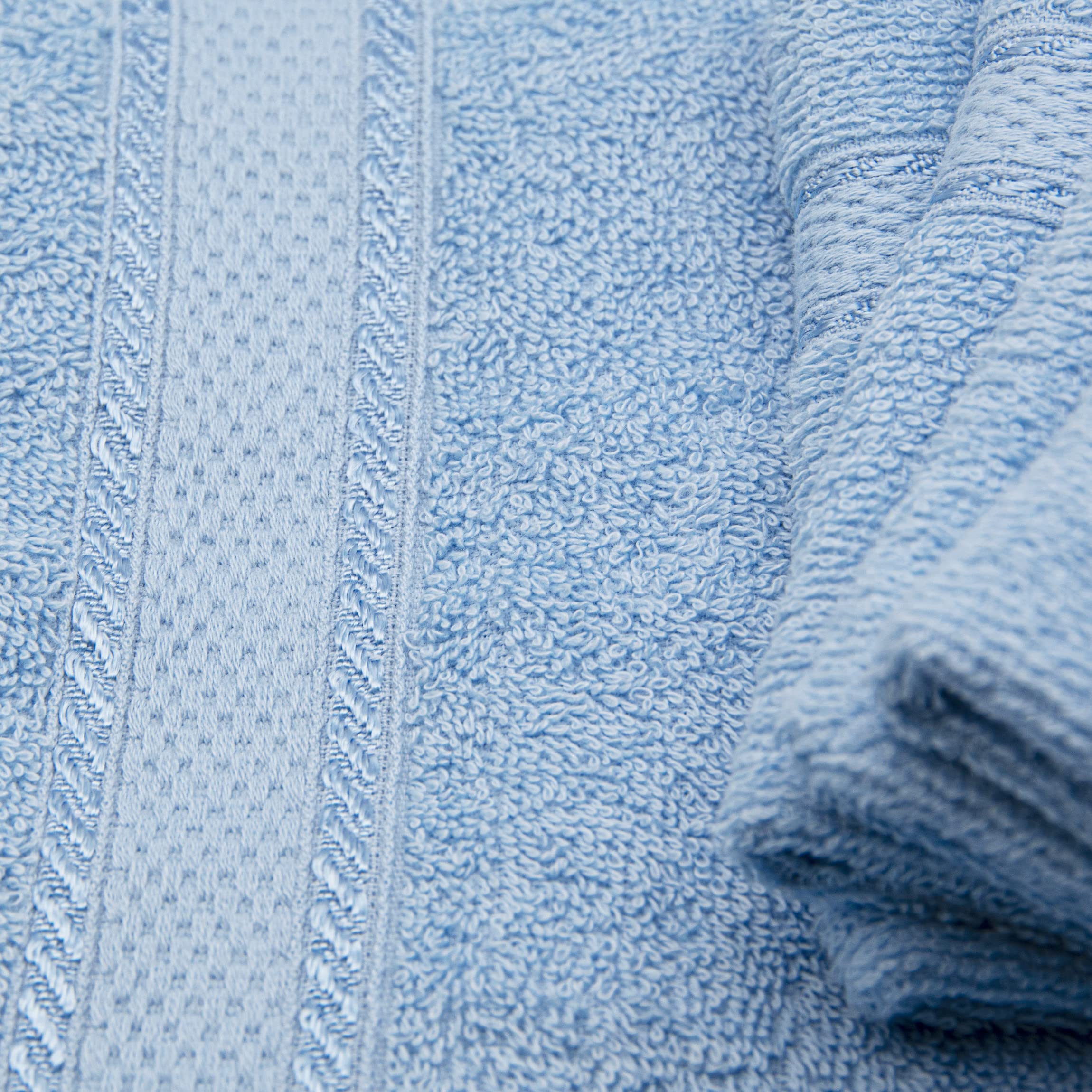Gold Coast Egyptian Cotton Cottage Blue Bath Sheet and 4 Washcloths Set