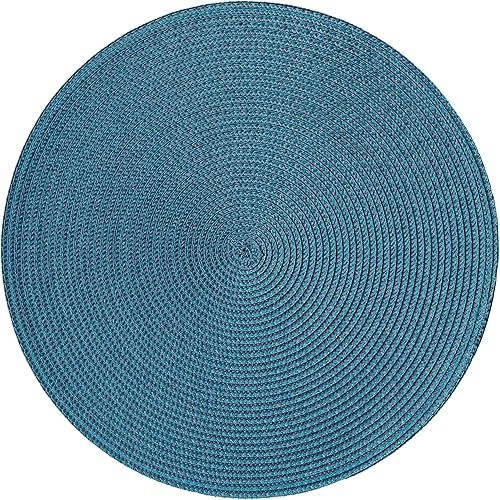 Miniatura 7 de HODJOY Juego de 6 manteles individuales redondos, manteles individuales para mesas de comedor en interiores y exteriores, lavables tejidos