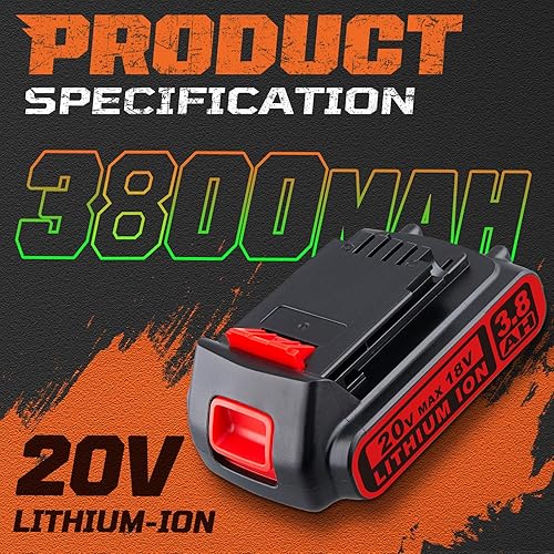 Miniatura 2 de Masione 2 paquetes de 25 Ah LBXR20 de batería de repuesto para Black and Decker 20 V MAX LBX20 LBXR2020 LB2X4020 LBX4020 LB2X4020-OPE LBXR20-OPE