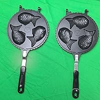 Vista 5 de Taiyaki Maker - Molde para pastel de pescado con forma de molde para tartas, molde para hacer pan, molde doble para cocinar en casa