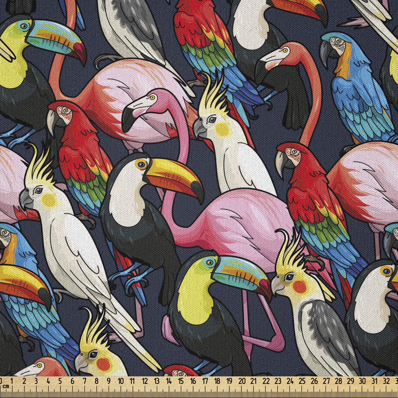 ABAKUHAUS Gris Tissu Au Mètre, Avalez Oiseaux Parmi Nuages, Tissu En Tricot Extensible Pour La Couture De Vêtements Et L'Art, 10 Mètres, Gris Pâle Gris Blanc