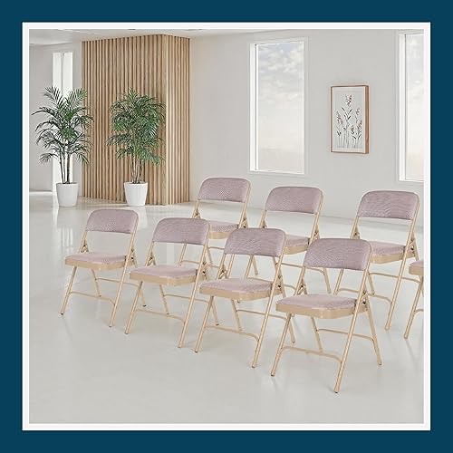 Miniatura 10 de OEF Furnishings Sillas plegables de alta calidad con doble bisagra tapizada de tela, color beige Beige,Negro -,Azul/Azul,Azul/ Gris,Marrón,Gris,Rojo