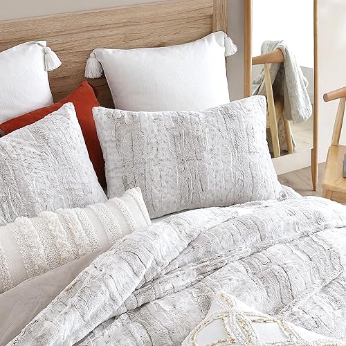 Miniatura 3 de Peri Home Leopard Bedding - Juego de edredón y funda de 3 piezas de piel sintética, súper suave y acogedor, leopardo de nieve marfil, tamaño