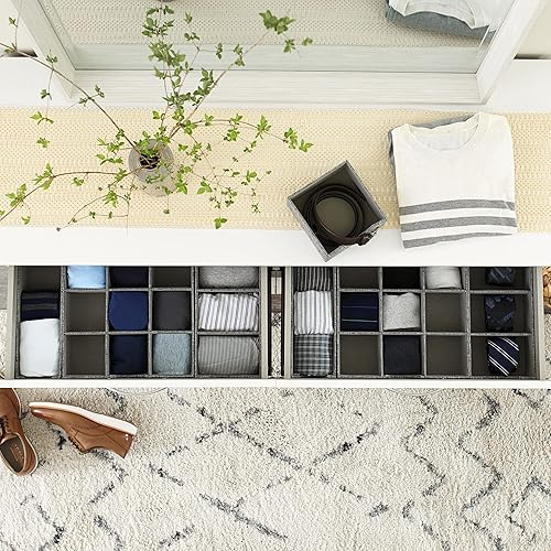 Miniatura 7 de Household Essentials Cajas organizadoras estrechas y profundas de grafito para almacenamiento  Juego de 2 piezas