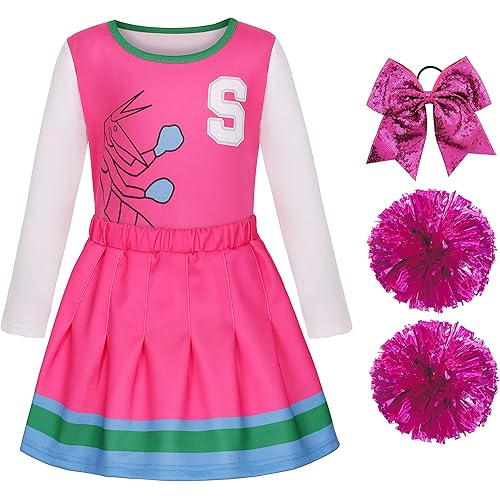 Girls Cheerleader Costume Cheerleading Dress for Halloween Party 3-10Years