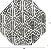 Vista 2 de Unique Loom Matrix Trellis Collection - Alfombra de área (octágono de 5 pies 3 pulgadas, grismarfil)