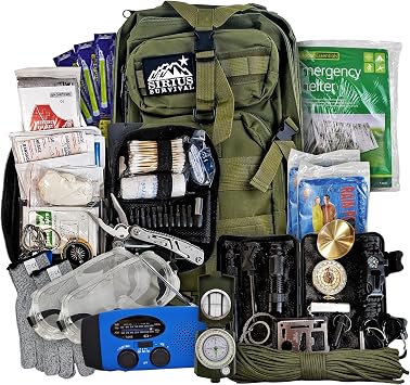 Bug Out Bag Backpack Bugout Kit Great for Family - Survival Backpack for Earthquakes, Hurricanes, Floods, Tornados, Fires & Other Disasters