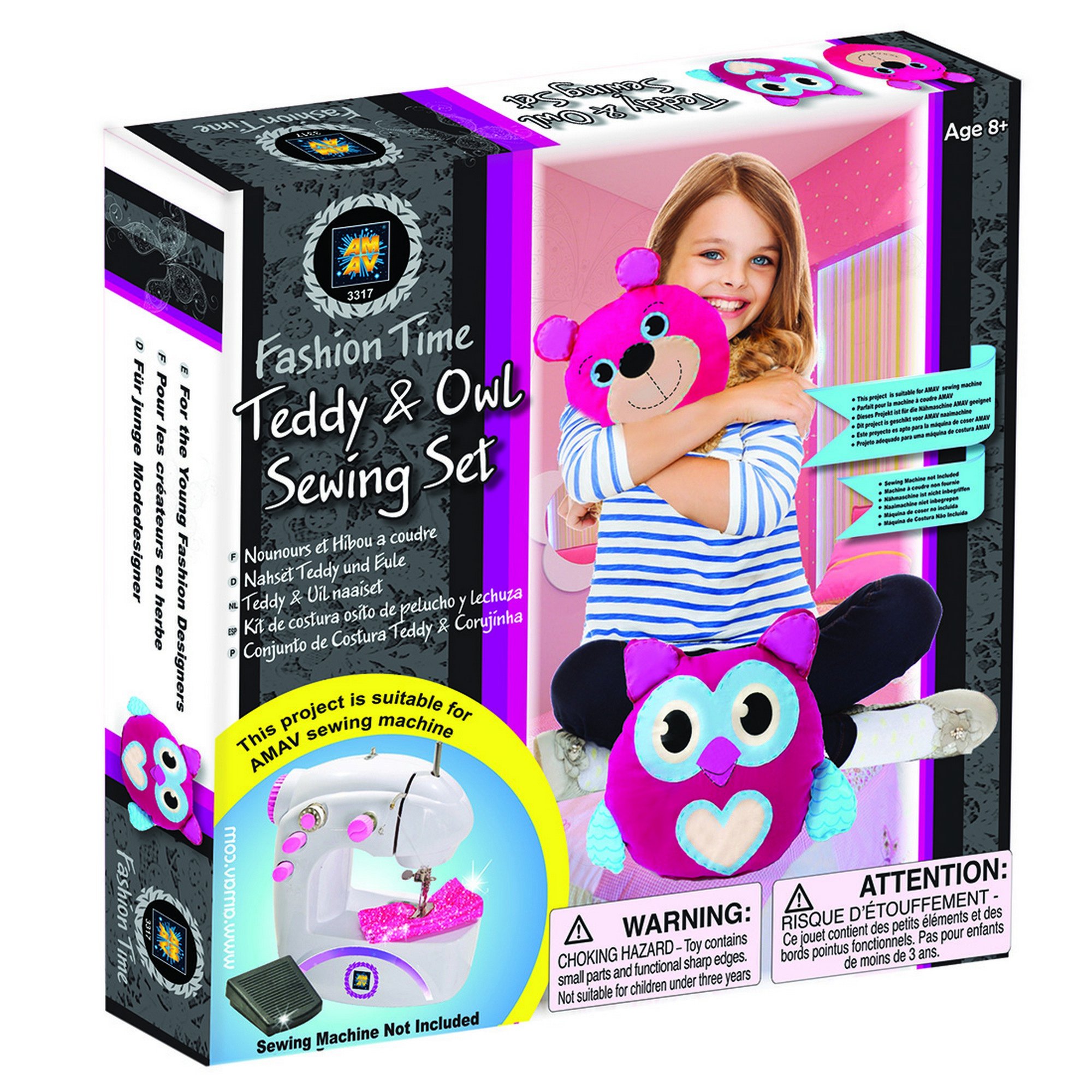 Fashion Time-Teddy & Owl Sewing Set Arts-Crafts
