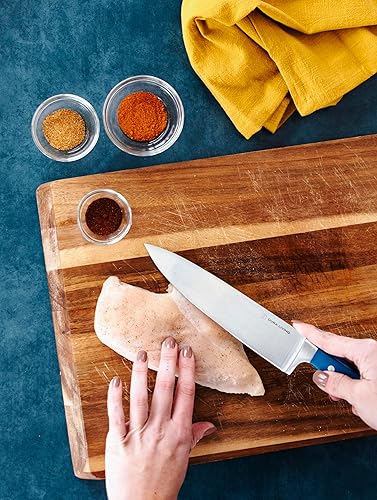 Miniatura 3 de DURA LIVING Cuchillo de chef profesional de 8 pulgadas, acero inoxidable de alto carbono, afilado para afeitar, versátil cuchillo de cocina y corte,