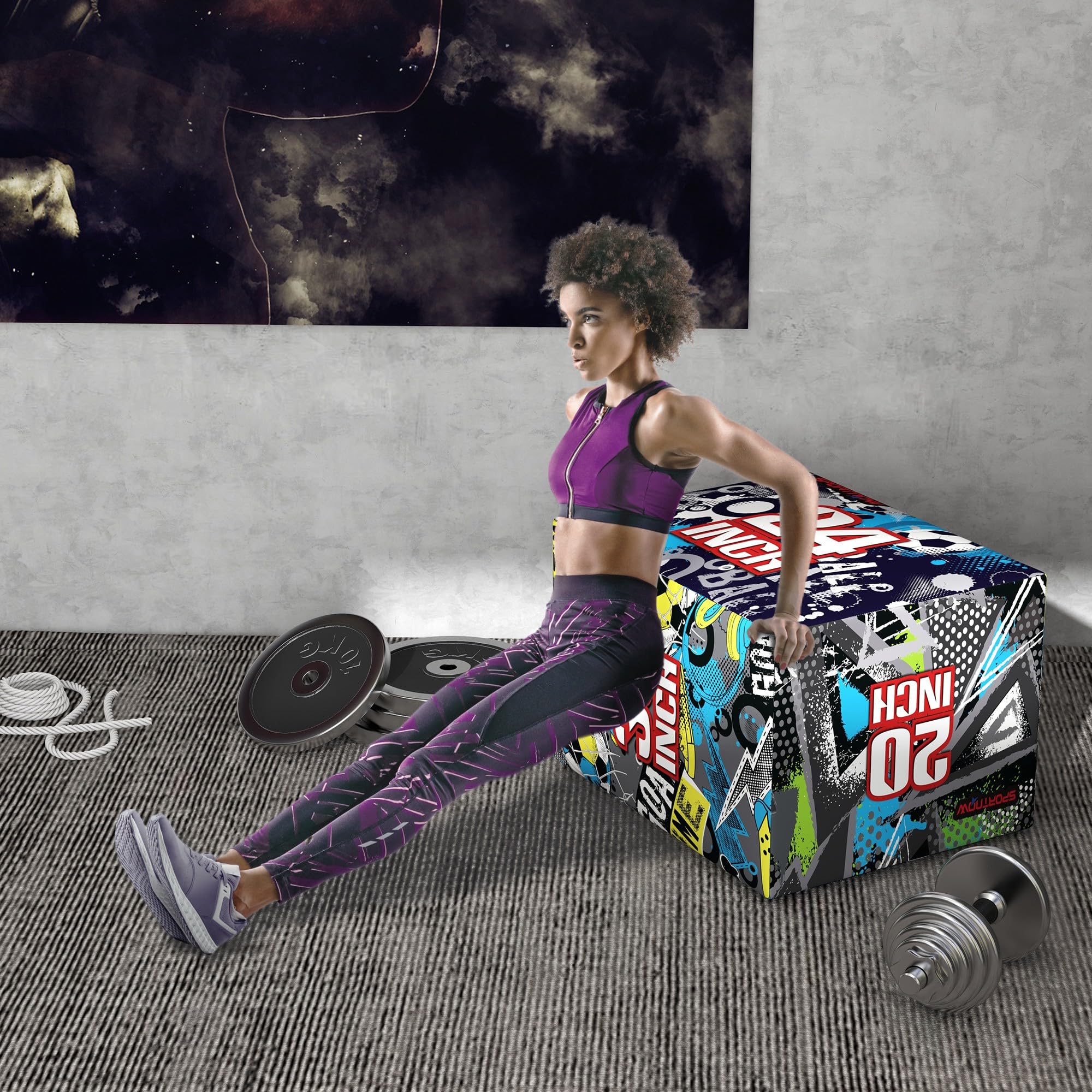 SPORTNOW 3 in 1 Plyo Box, Piattaforma Pliometrica per Allenamento Salti