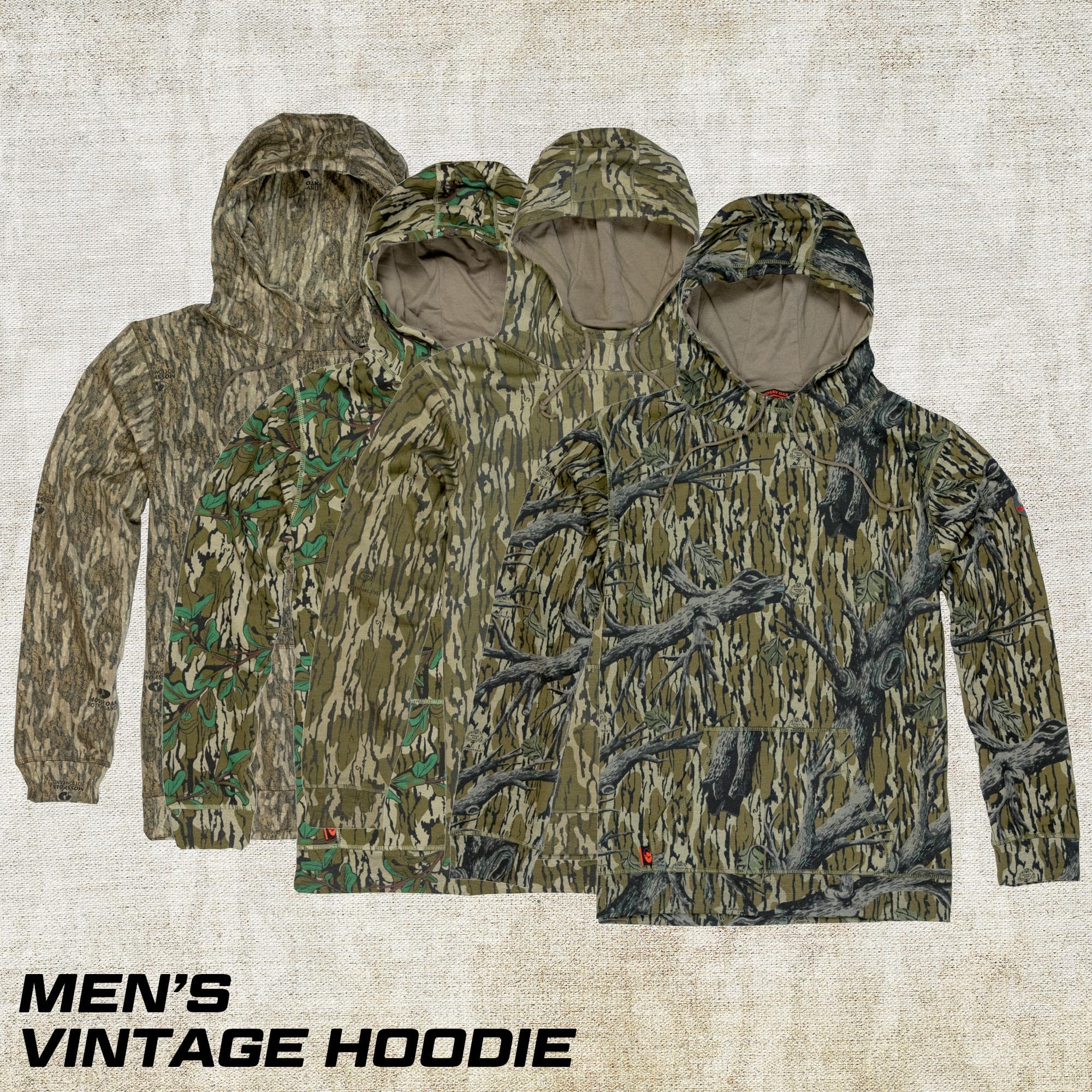Mossy Oak Men’s Vintage Camo Hunt Hoodie Felpa con cappuccio Uomo (Pacco da 1)