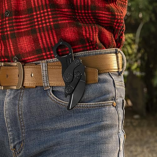 Miniatura 7 de Cuchillo de morphing plegable, bolsillo retráctil para exteriores, caza en la selva, campamento, supervivencia, herramienta multifunción EDC, con