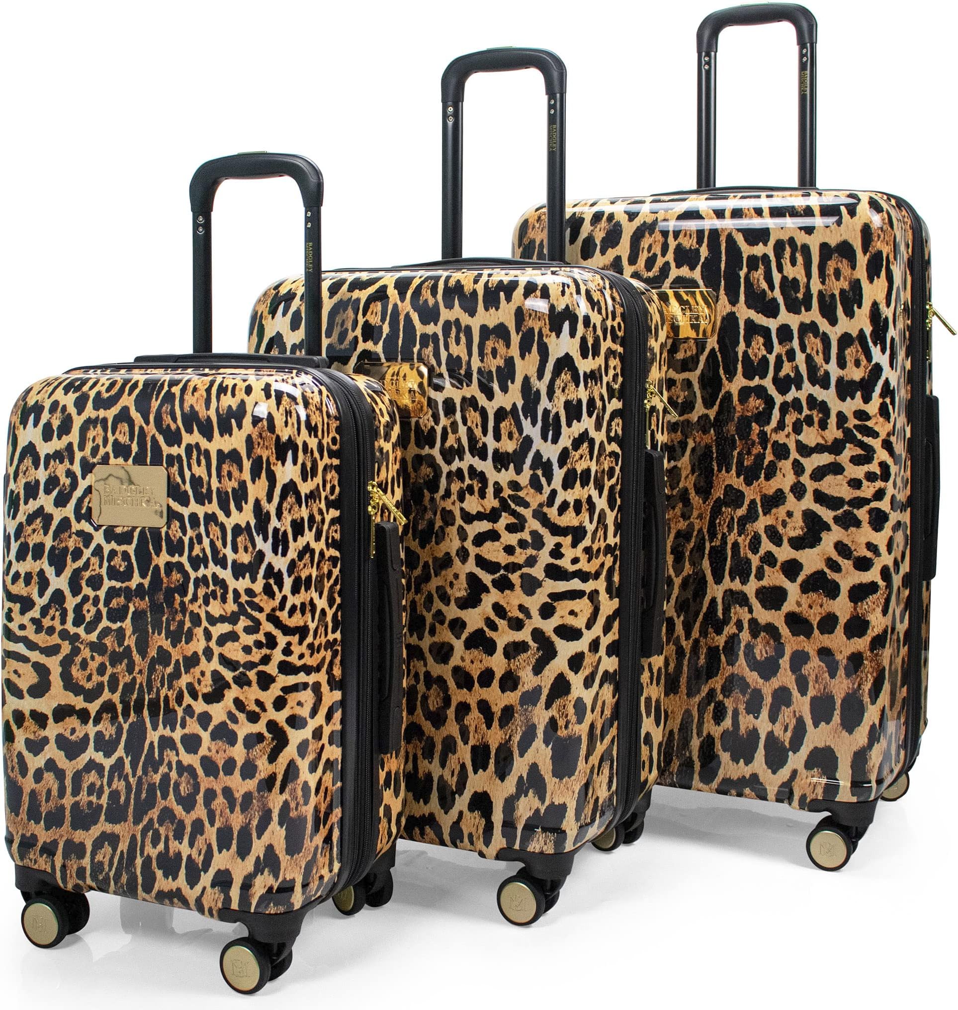 Badgley Mischka Leopard 3 Piece Expandable Luggage Set