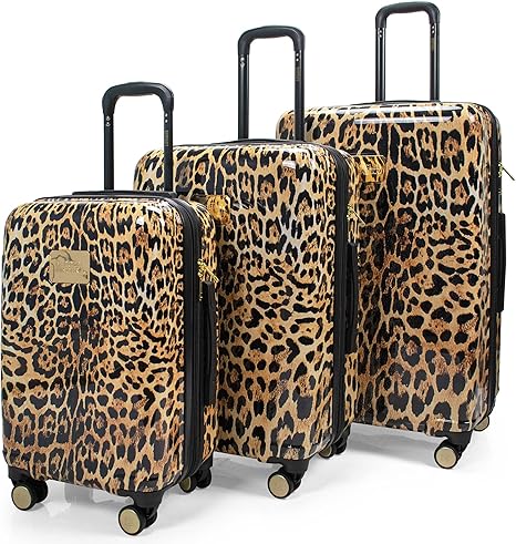 review Badgley Mischka Leopard 3 Piece Expandable Luggage Set