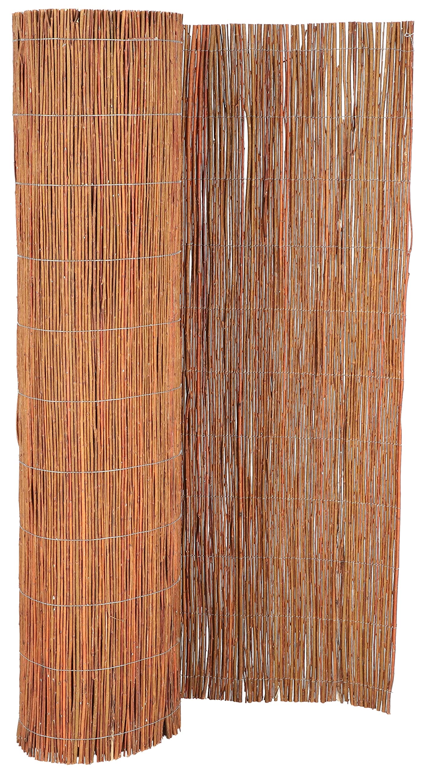 KOTARBAU® Malla de ocultación, 110 x 500 cm, Rollo de 5 Metros, Valla de Mimbre, Cerca, Malla para ocultación y decoración de ambientes, Cañizo, Privacidad, Jardín, Balcón, Terraza, Bridas Incluidas