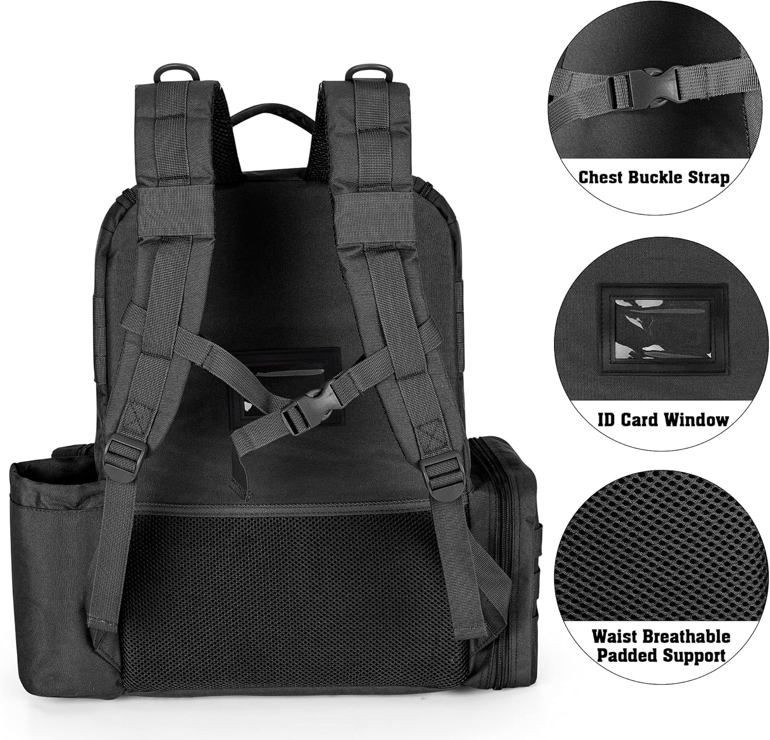DSLEAF Tactical Pistol Backpack with 6 Pistol Cases, Gun Range Backpack with 10x Magazine Slots for Shooting and Hunting - Image 4