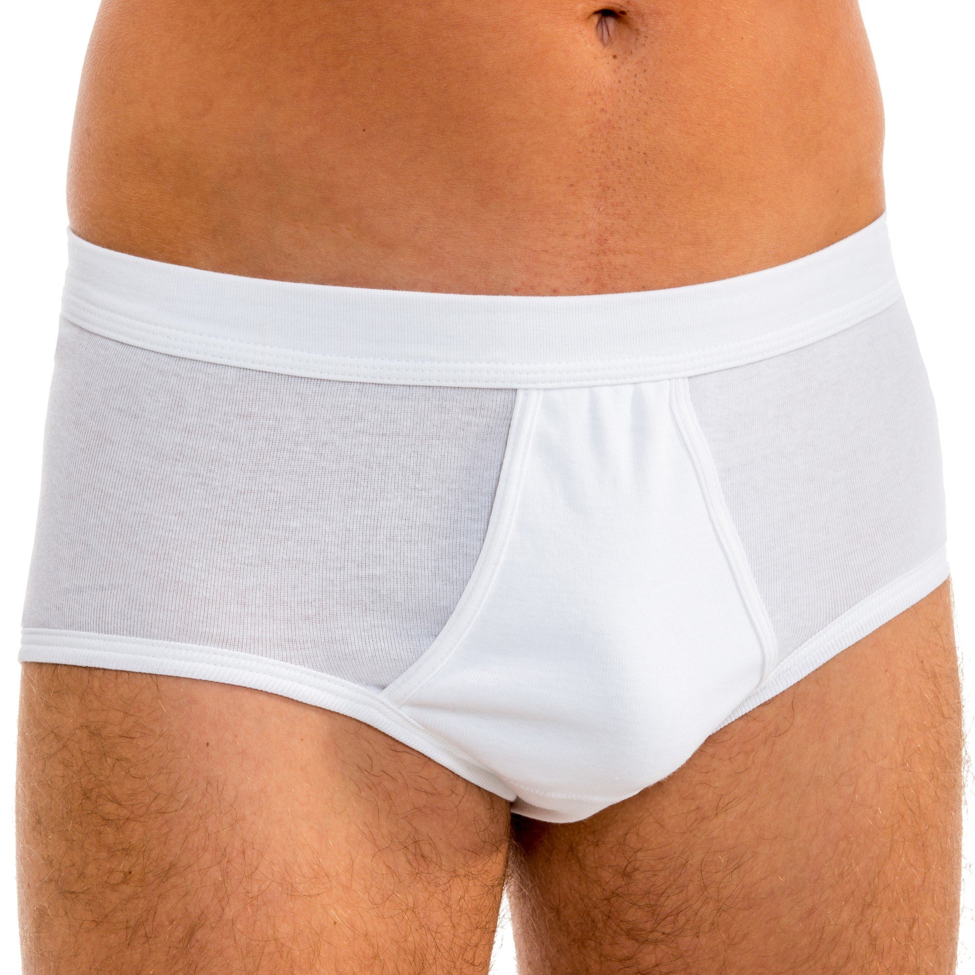 HERMKO 3240 Lot de 3 Slip Homme avec Ouverture Fine côte en 100% Coton Biologique Lavable à 60°C - Beaucoup Couleurs