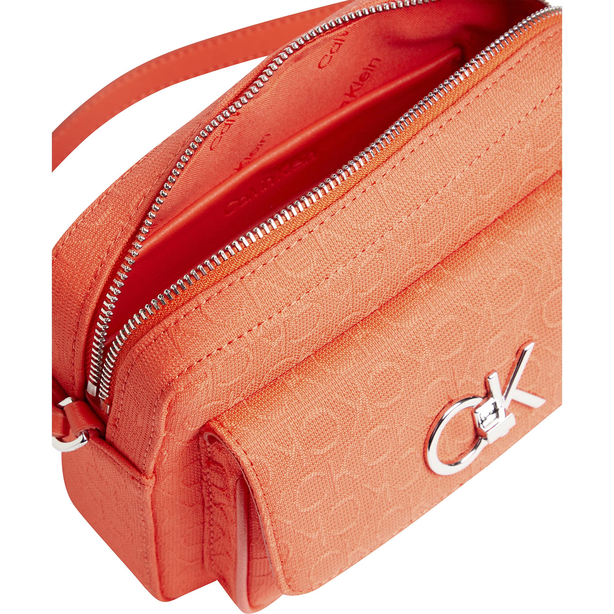 Calvin Klein RE-Lock Camera Bag W/Flap JCQ K60K609685, Bolsos Cruzados Mujer, Naranja (Deep Orange), OS
