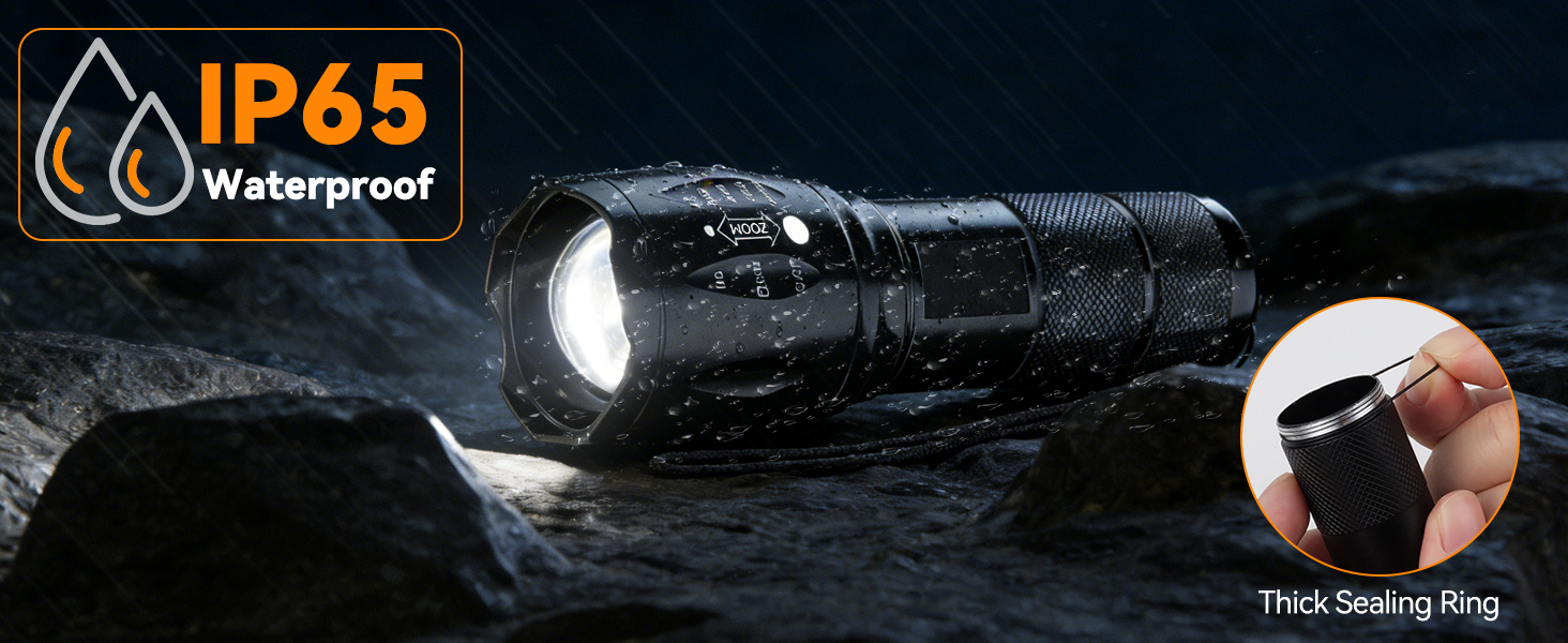 Image of LED Flashlight 4 Pack, Small Flashlights High Lumens with 5 Modes, Waterproof Zoomable Mini Tactical Flash Light for Home Emergencies Camping Hiking