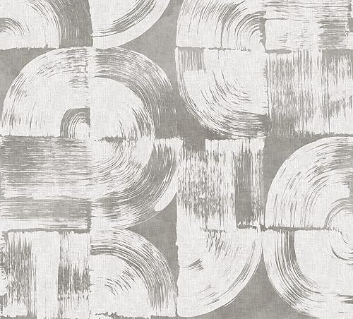 REMIX Walls by Katie Hunt Brewster Home Fashions Brushstrokes Dove Grey Mural de pared