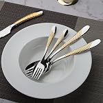 Gold Silverware Set 60-Piece Stainless Steel Flatware Cutlery Set Service for 12 Kitchen Tableware Utensil Set Includes Knives Spoons Forks for Home Kitchen Restaurant