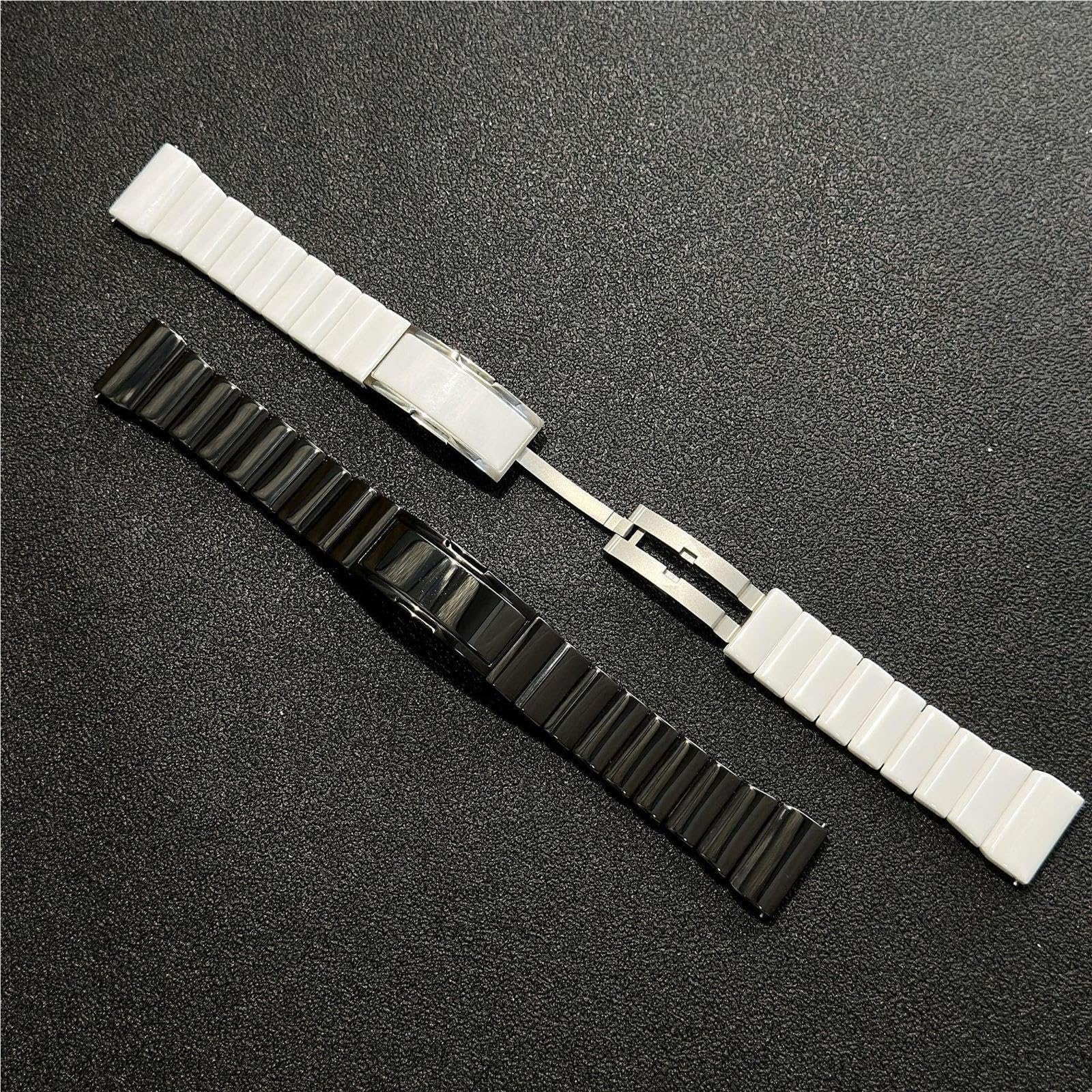 cinturino dell'orologio Polsino da uomo classico in ceramica nero con cinturino alla moda 18 mm 22