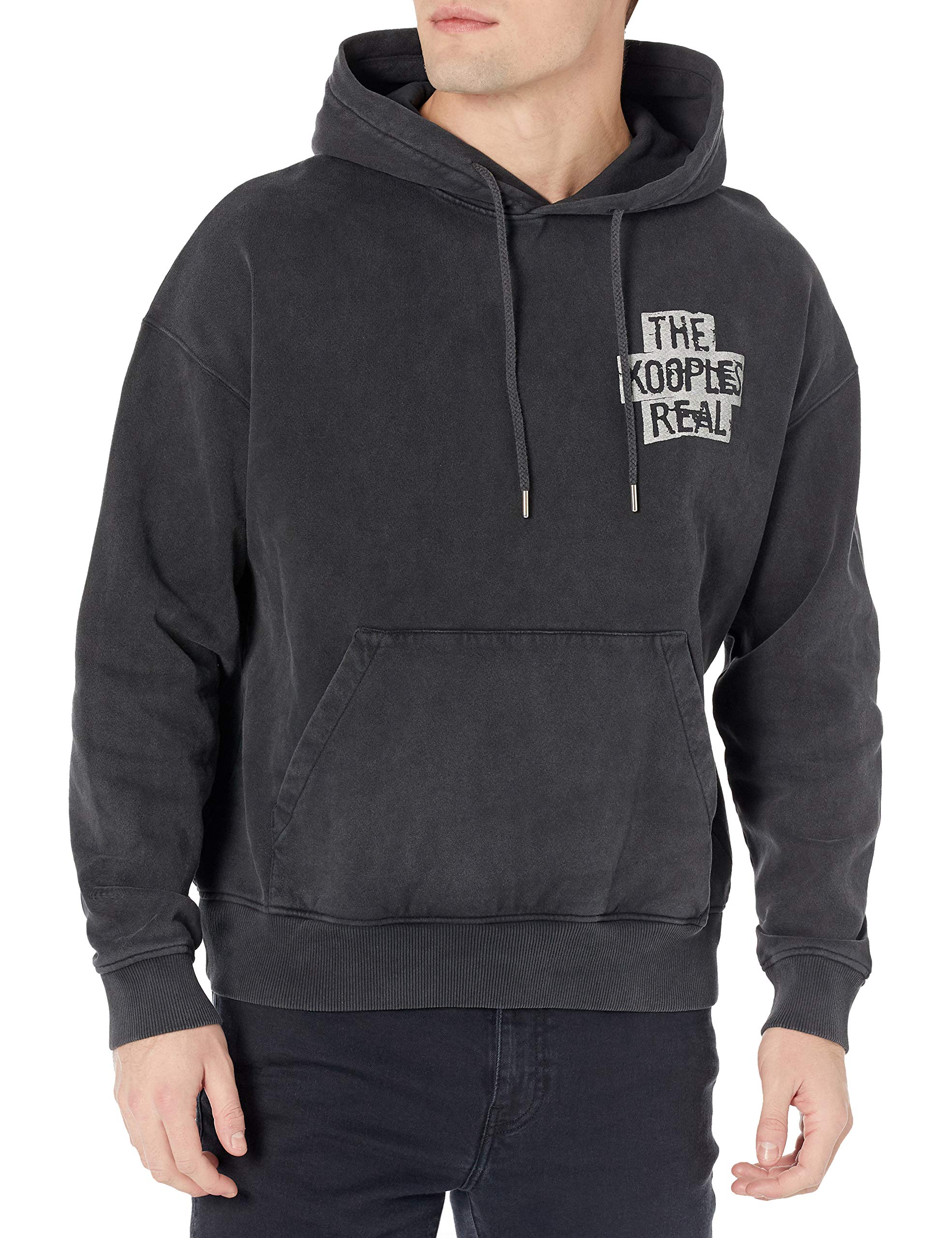 The KooplesMen's Hooded Sweatshirt with Graphic Print on Front/Back