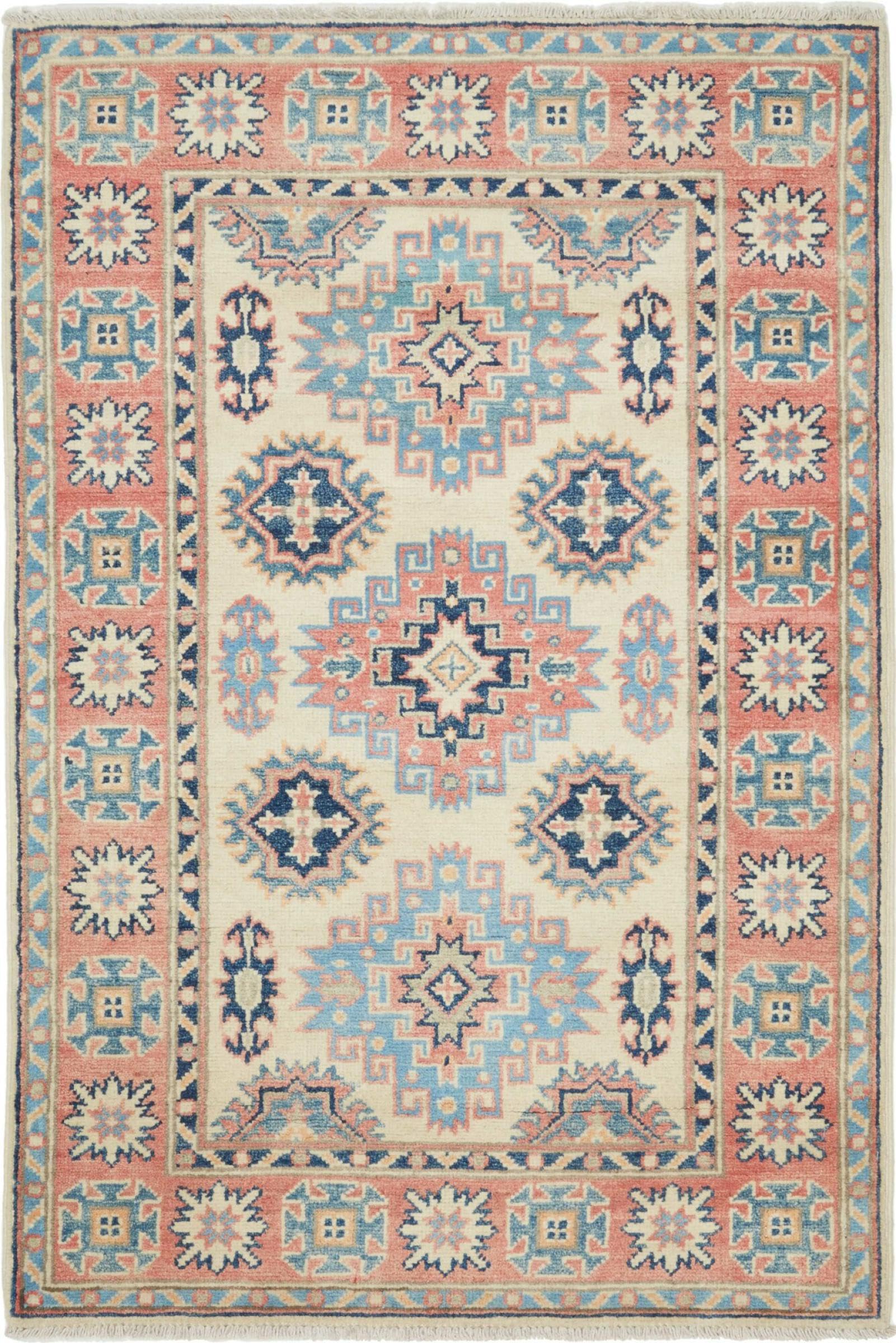 Tapis Kazak 88x130 authentique tapis d'Orient en laine du Pakistan