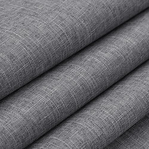 Miniatura 6 de Cortinas opacas de lino gris oscuro de 84 pulgadas de largo, juego de 2 paneles para dormitorio, sala de estar, con ojales, cortinas de lino 100%