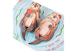 Liif Otter Half 3D Pop Up Anniversary Card for Wife - Romantic...