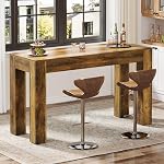 Tribesigns 63" Rectangular Dining Table, Rustic Wooden Kitchen Table with 4 Sturdy Legs, Farmhouse Dining Room Furniture for Family Meals, Apartment, or Small Space (Brown)
