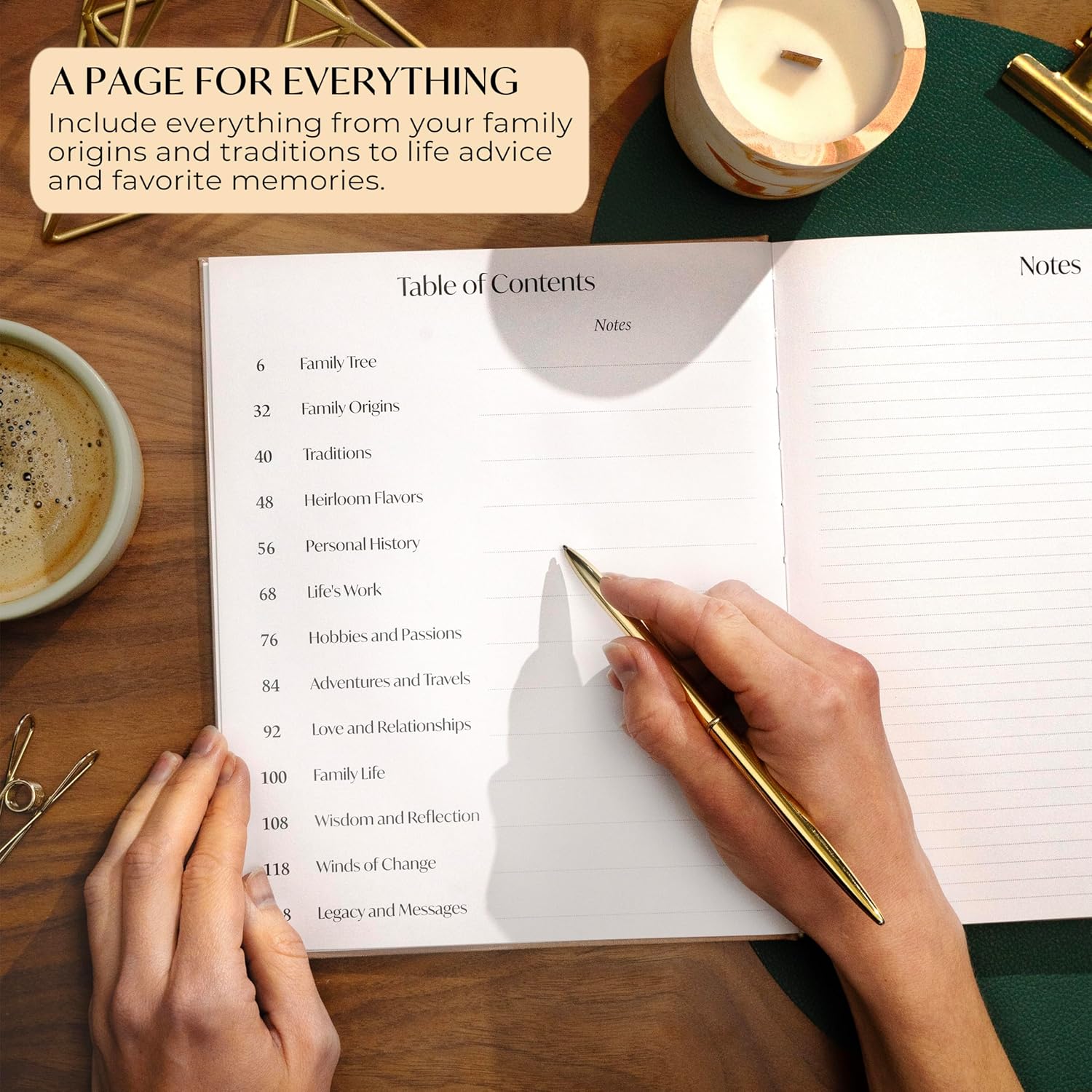 Skyline Grandparent Memory Book – Family Tree & Legacy Journal – Birthday Gifts for Nana, Grandpa & Grandma from Grandchildren (Sandstone Vintage) - Image 4