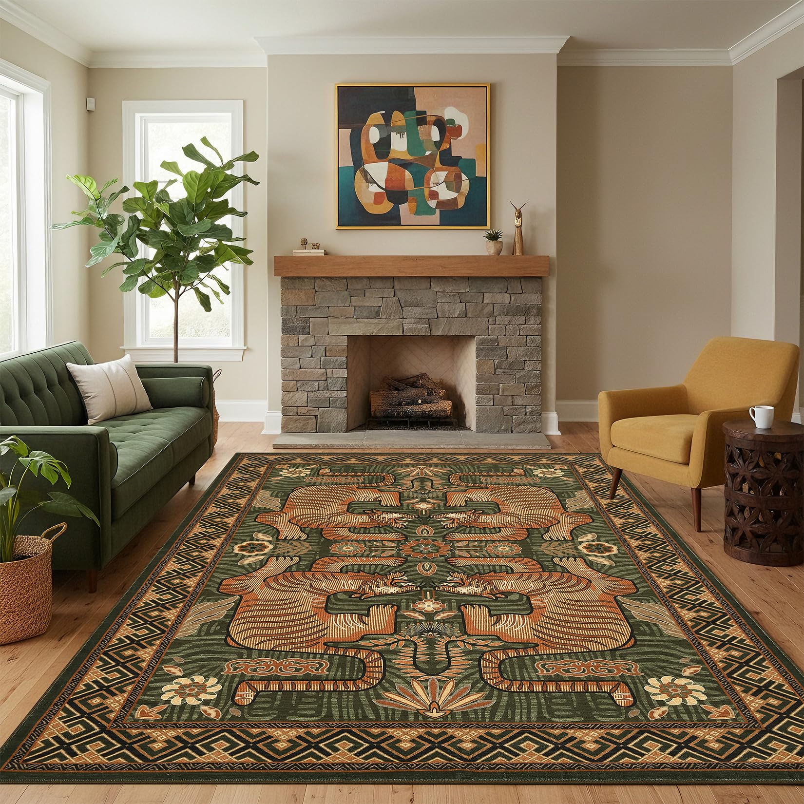 Amazon.com: GarveeHome Tibetan Tiger 8x10 Washable Area Rugs for