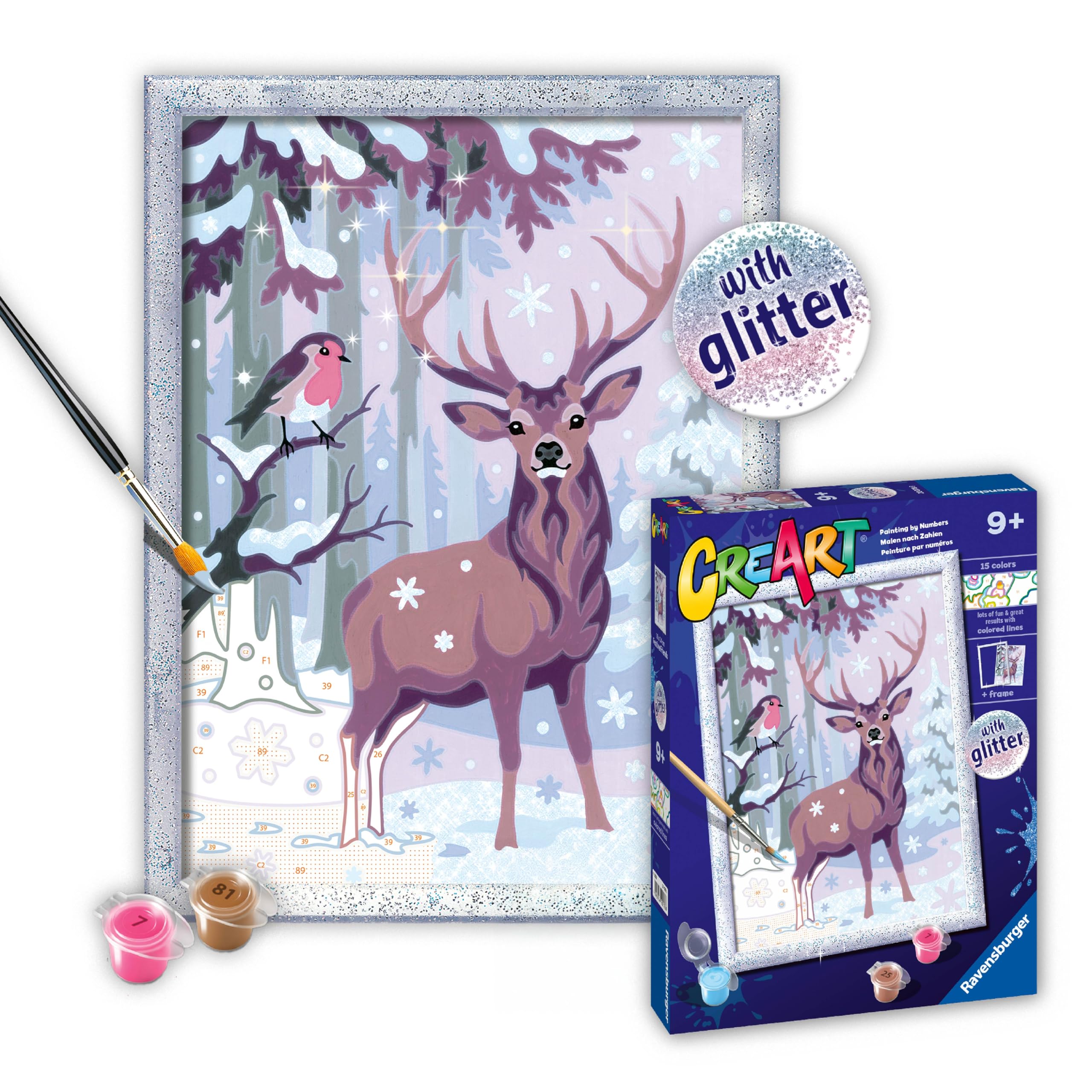Ravensburger - Creart Serie D: Gli Amici Del Bosco | Dipingere Con I Numeri Bambini 18x24cm | Giochi Creativi Bambina 9 Anni | Giochi Bambini 9 Anni O Più