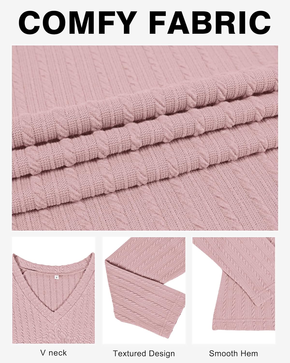 AUSELILY Womens Long Sleeve shirts Casual V Neck Lightweight Pullover Tops 2025 New - Image 6