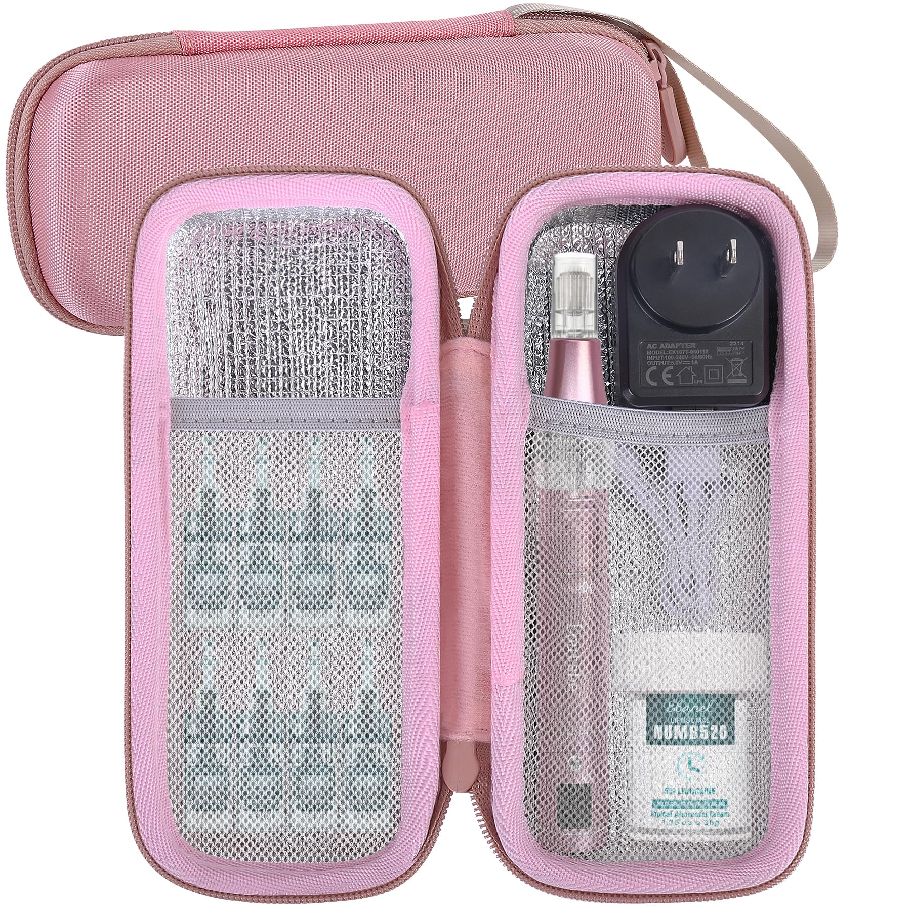 Aenllosi Hard Case Compatible with Professional Pen and Replaceable Cartridges,Holder for Electric Wireless Derma Pen(Rose Pink,Case Only)