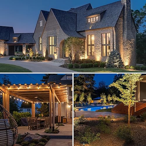 Miniatura 8 de SUNVIE Transformador de paisaje de bajo voltaje de 300 W con 2 salidas de control independientes, transformador de iluminación de paisaje con