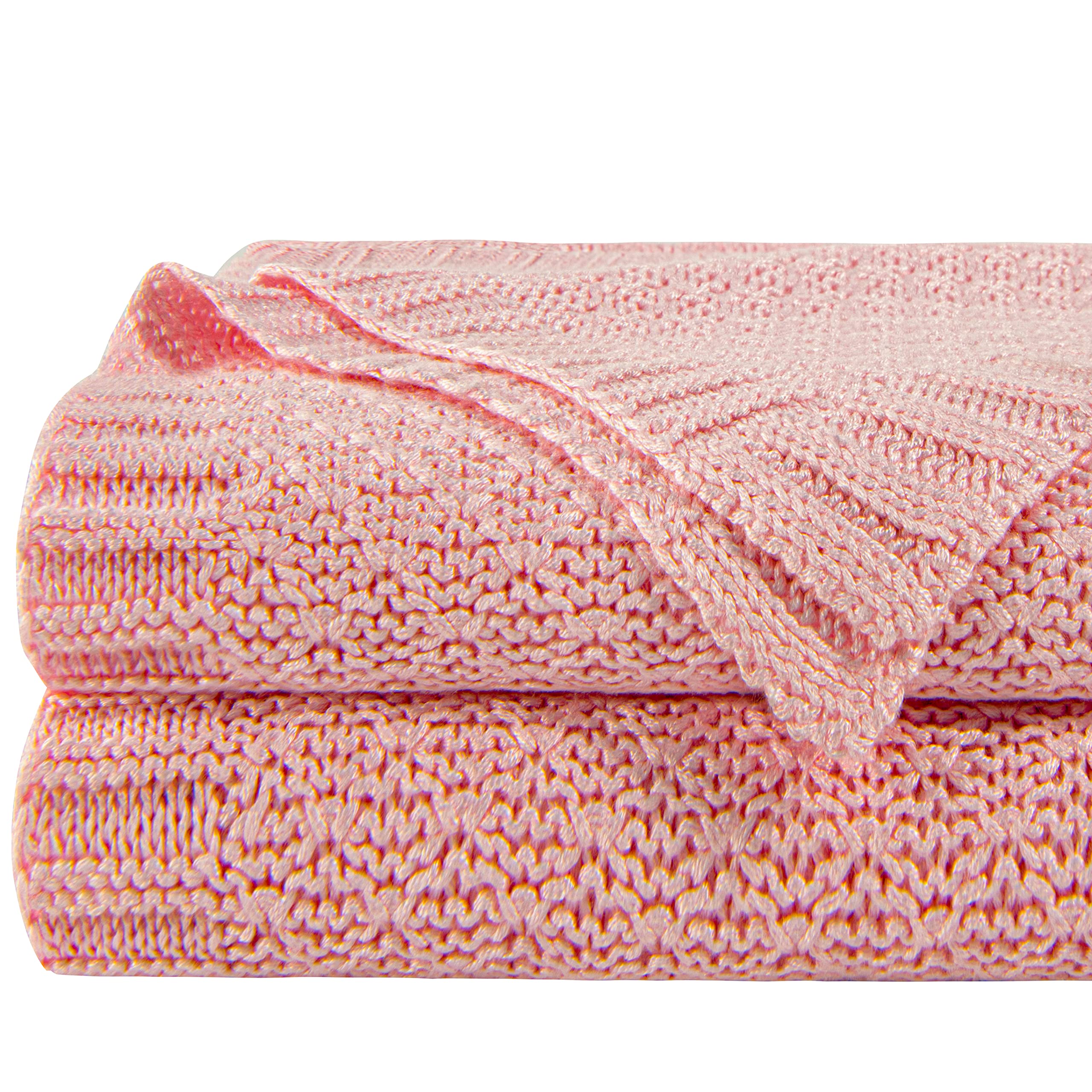 Couvre-lit en tricot pour canapé jeté de lit rose de détente